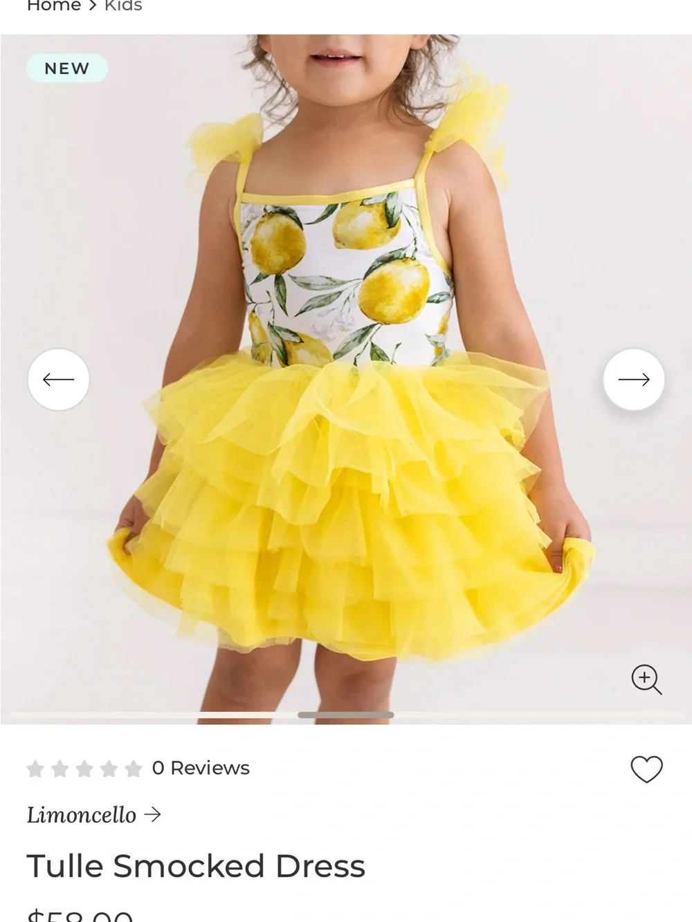 Posh Peanut Limoncello Tulle Smocked Dress